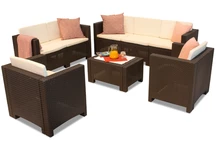 Conjunto de muebles de jardín Colorado Coffee 7 marrón Bica de technorattan
