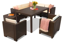 Conjunto de muebles de technorattan Colorado Comida 7 marrón Bica