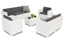 Conjunto de muebles de technorattan blanco Colorado Coffee 7 Bica