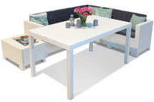 Esquinero de jardín blanco con mesa Colorado Comida 5 Bica