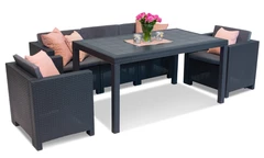 Muebles en technorattan antracita con mesa Colorado Apetito 5 Bica