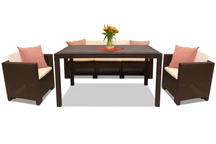 Muebles en technorattan marrón con mesa Colorado Apetito 5 Bica