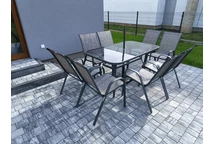 Conjunto de muebles de metal para jardín Modena Gris para 8 plazas Garden Point