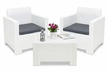 Conjunto Nebraska Terrace de technorattan blanco Bica
