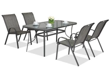Mueble de jardín de metal Módena gris para 4 plazas Garden Point