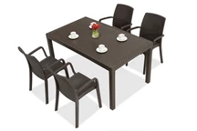 Muebles en technorattan marrón Houston/Indiana de 4 plazas Bica