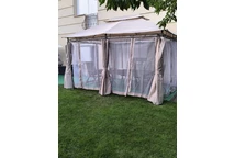 Pabellón de jardín Ibiza 3x4 m crema con mosquitera Garden Point