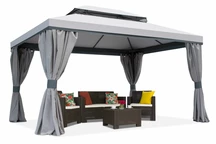 Cenador gris con cortinas Valencia 3x4m Garden Point