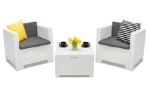 Conjunto Colorado Terrace Box 2 ratán blanco con arcón Bica