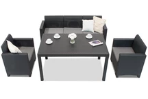 Conjunto Nebraska Apetito 5 mimbre antracita Bica