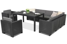 Conjunto Technorattan con sofá esquinero Colorado Comida Max 9 antracita Bica
