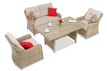 Conjunto Toledo Apetito 4 en technorattan Garden Point beige