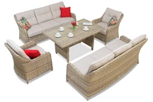 Conjunto Toledo Apetito 8 en technorattan Garden Point beige