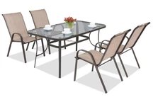 Conjunto de comedor de acero Marrón Módena para 4 plazas Garden Point