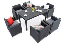Conjunto de comedor en technorattan Nebraska Premium 6 antracita Bica
