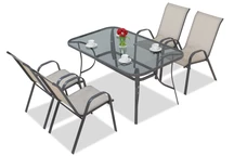 Conjunto de comedor gris claro Módena para 4 plazas Garden Point