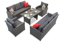 Conjunto de muebles de jardín Parma Apetito 8 grande antracita Garden Point