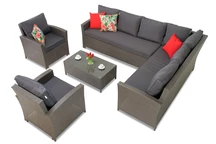 Conjunto de muebles de jardín Parma Corner 7 con sofá esquinero antracita Garden Point