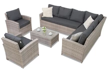 Conjunto de muebles de jardín Parma Corner 7 con sofá esquinero gris Garden Point