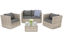 Conjunto de muebles de jardín Roma Coffee 4 en technorattan Garden Point gris