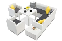 Conjunto de sofás en technorattan Dallas Nebraska 7 blanco Bica