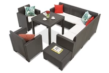 Conjunto de sofás en technorattan Dallas Nebraska 7 marrón Bica