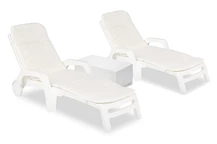 Conjunto de tumbonas Miami duo technorattan con cojines y mesa Bica blanco