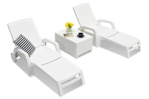Conjunto de tumbonas en technorattan Miami duo blanco Bica