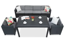 Conjunto en technorattan Colorado Apetito Max 6 antracita Bica