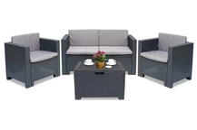 Conjunto en technorattan Colorado Coffee Box antracita Bica con arcón