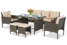 Conjunto marrón de technoratán con puffs Bari Garden Point