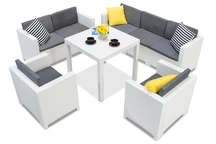 Conjunto muebles Colorado Dallas Fiesta 7 blanco Bica rattan