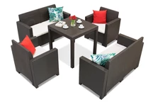 Conjunto rattan con mesa Dallas Nebraska 6 marrón Bica