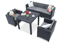 Conjunto rattan con sofá grande Colorado Dallas Fiesta 5 antracita Bica