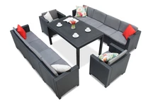 Conjunto technorattan con dos sofás grandes Colorado Apetito Max 10 antracita Bica