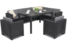 Conjunto technorattan con esquinero Colorado Comida Max 8 antracita Bica