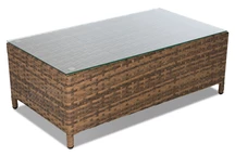 Mesa de jardín de poliratán marrón Parma de Garden Point