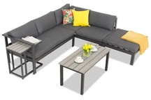 Moderna rinconera de aluminio Cardiff antracita de Garden Point