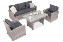 Muebles de jardín Parma Apetito 5 en technorattan gris Garden Point