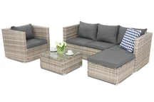 Muebles de jardín Roma Corner 5 en technorattan Garden Point gris