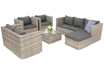 Muebles de jardín Roma Corner 8 en technorattan Garden Point gris