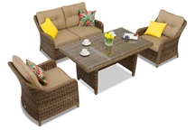 Muebles de jardín Toledo Apetito 4 en technorattan Garden Point marrón