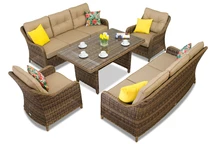 Muebles de jardín Toledo Apetito 8 en technorattan Garden Point marrón