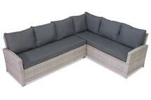 Esquina de jardín de ratán polivinílico Parma Gray Garden Point