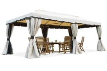 Pabellón de jardín con mosquitera Valencia 3x6 m crema Garden Point