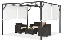 Pérgola de terraza metálica antracita y blanca Santorini 3 x 3 m Garden Point