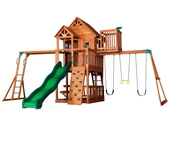 Plaza de juegos para niños grande Skyfort II de cedro