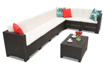 Rinconera en rattan con mesa Colorado Corner marron 7 Bica