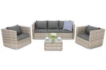 Roma Coffee 5 Garden Point conjunto de muebles de jardín de ratán gris