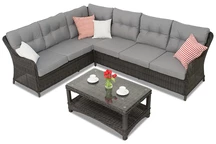 Sofá esquinero de jardín con mesa Toledo Corner antracita Garden Point